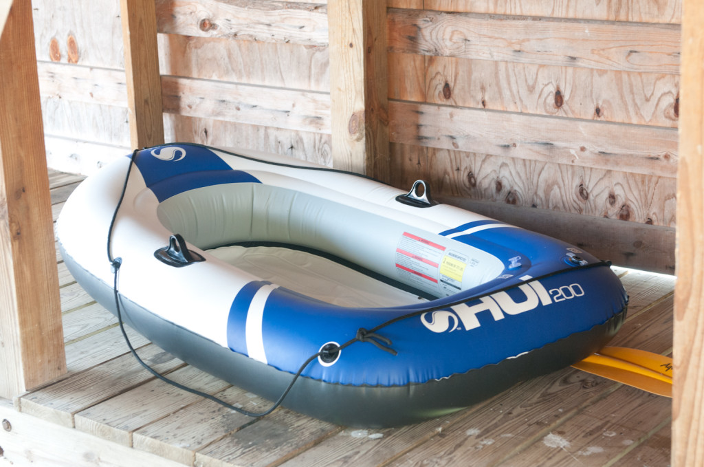 If it hasn't sprung a leak, we sometimes also have inflatable rafts around (or you can bring one - they're inexpensive!)